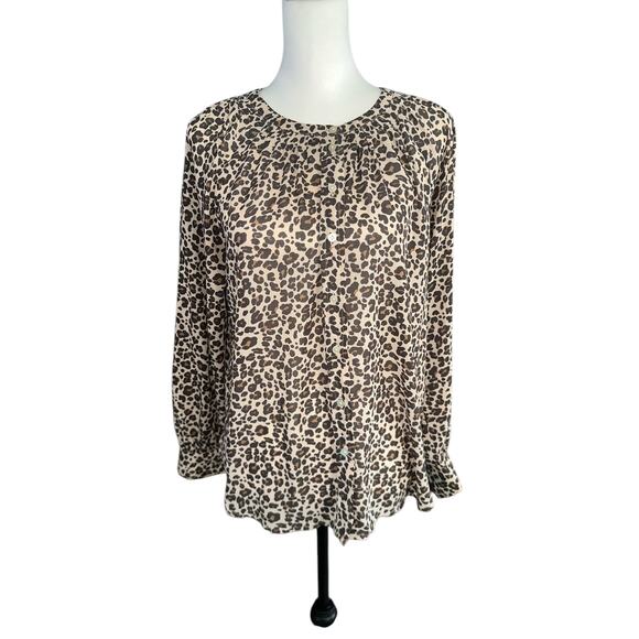 LOFT Women's Small Long Sleeve top Brown Tan - Picture 1 of 4